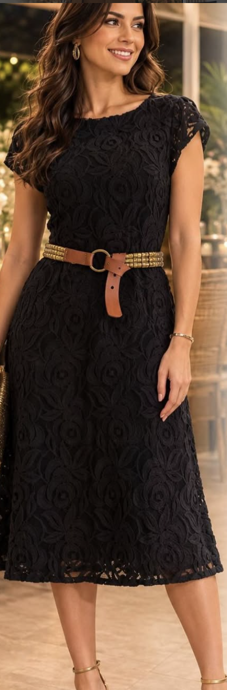 Lelis Blanc Vestido de Renda Forrado 