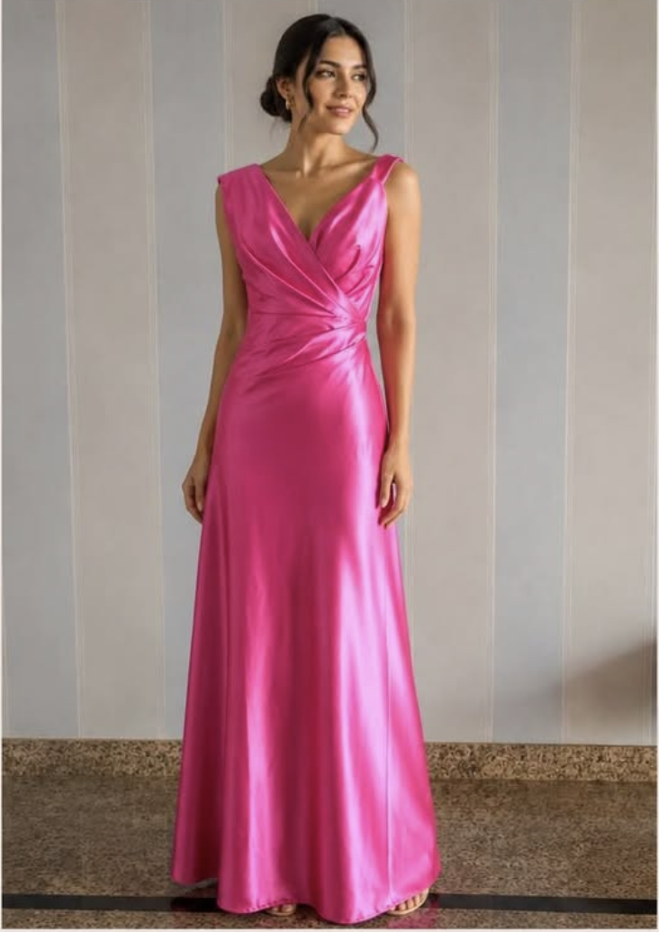AYF24 Vestido Cetim com Lycra